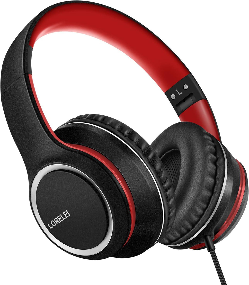 X8 Over-Ear Wired Headphones with Microphone with 1.45M-Tangle-Free Nylon Line&3.5Mm Plug,Lightweight Foldable & Portable Headphones for Smartphone,Tablet,Computer,Mp3/4(Space Black)