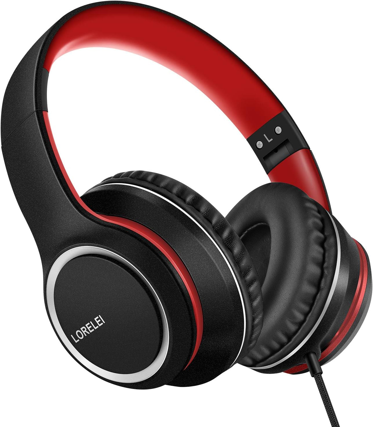 X8 Over-Ear Wired Headphones with Microphone with 1.45M-Tangle-Free Nylon Line&3.5Mm Plug,Lightweight Foldable & Portable Headphones for Smartphone,Tablet,Computer,Mp3/4(Space Black)