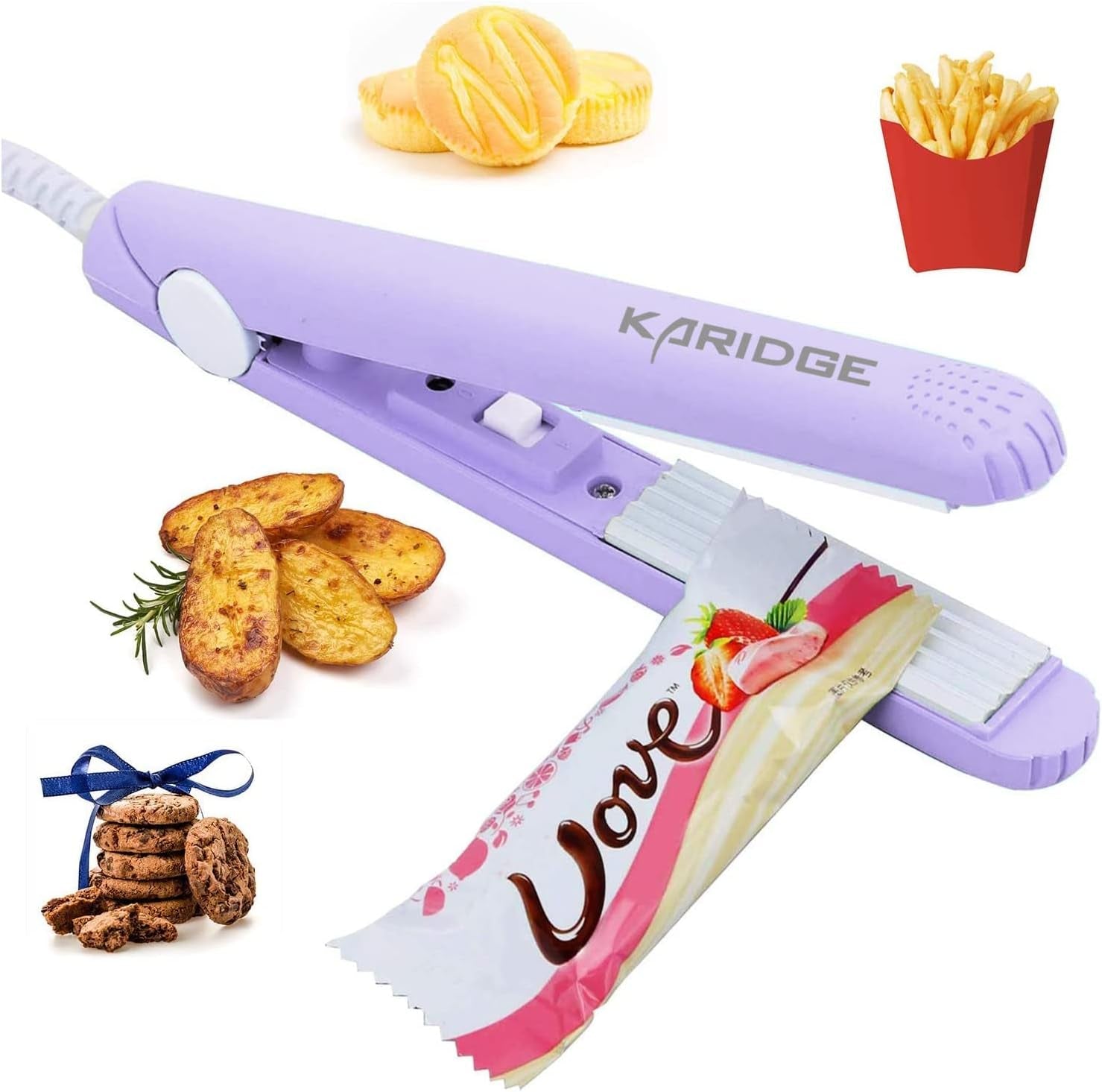 Chip Bag Sealer Mini, Handheld Heat Sealer for Chip Bags and Mylar Bags, Portable Bag Resealer for Food Storage - Black