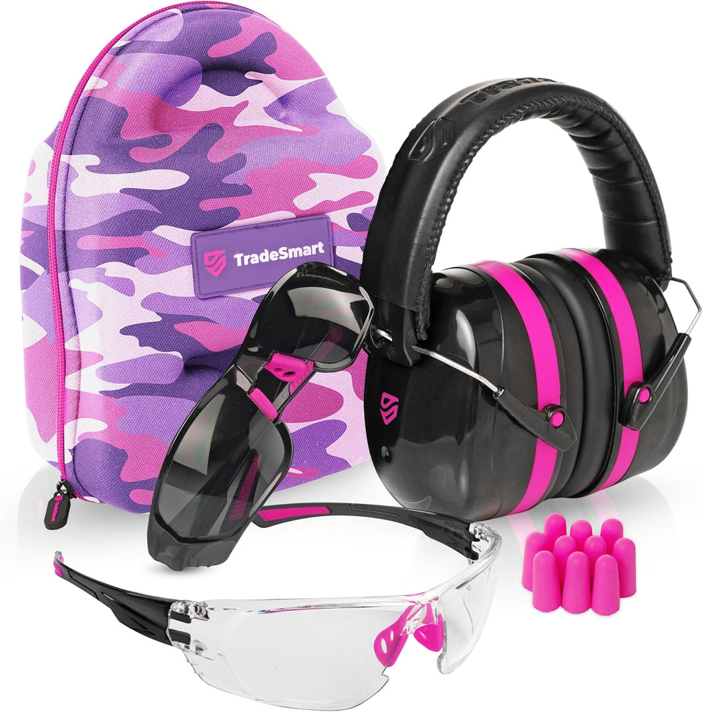 All-In-One Shooting Ear Protection - Comfort+ NRR 28 Earmuffs, Glasses & Earplugs + Carry Case