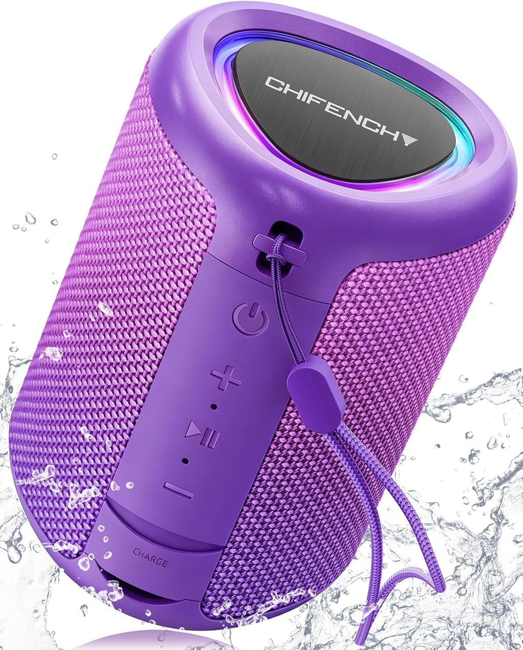 Portable Bluetooth Speaker Beach Essentials: Powerful Crystal Clear Sound/Dynamic Light/Ipx5 Waterproof/All Day Playtime/Wireless BT 5.3/TWS Paring, Dad Gifts, Outdoor|Travel|Camping|Pool Accessories
