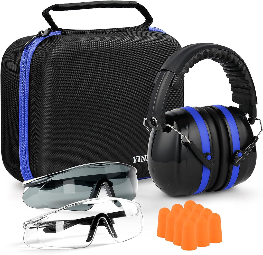 Shooting Ear Protection Earmuffs, Gun Safety Glasses, Earplugs, Protective Case