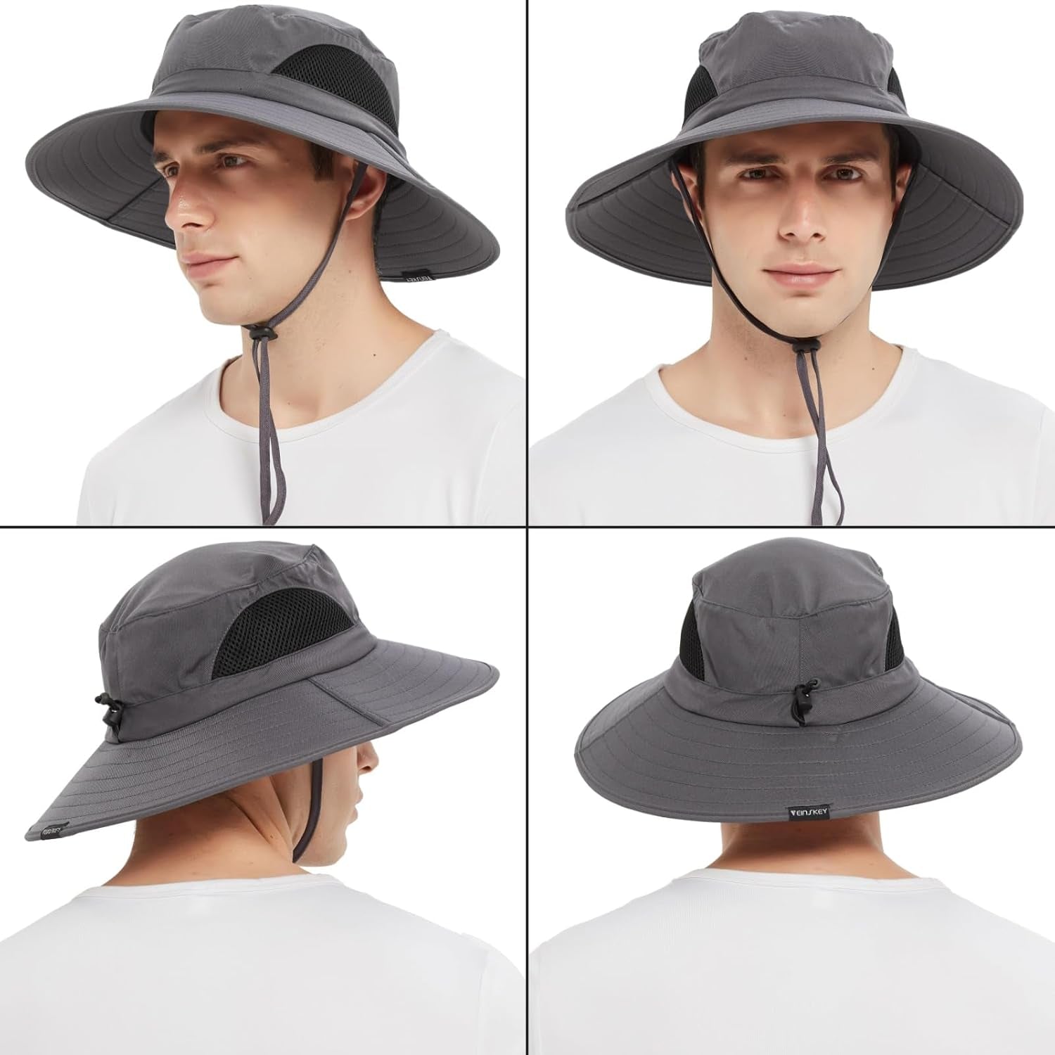 Wide Brim Sun Bucket Hat, Waterproof Boonie Hat for Men & Women | UPF 50+ UV Protection, Adjustable Fit, Chin Strap & Sweatband, Foldable Durable for Fishing Hiking Garden Beach