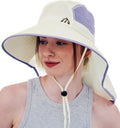 UV Sun Protection Hat Women Foldable Neck Flap Wide Brim Fishing Hat with Ponytail Hole for Women