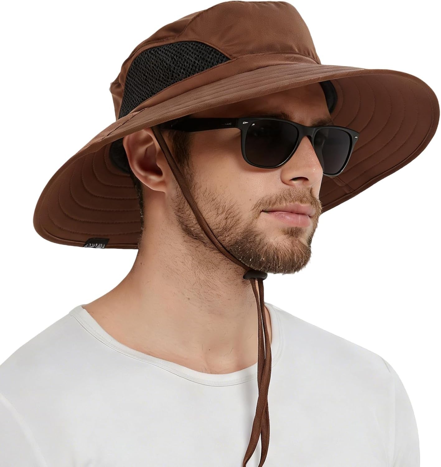 Wide Brim Sun Bucket Hat, Waterproof Boonie Hat for Men & Women | UPF 50+ UV Protection, Adjustable Fit, Chin Strap & Sweatband, Foldable Durable for Fishing Hiking Garden Beach
