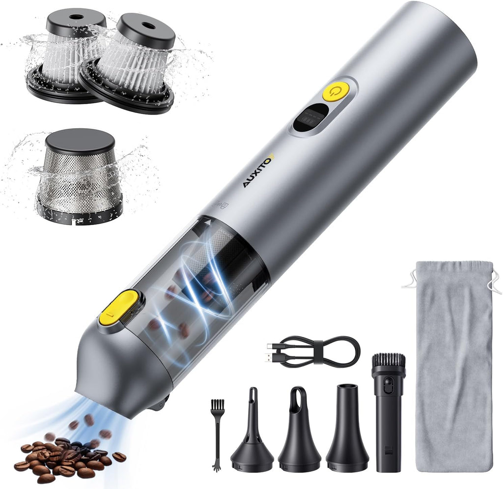 Car Vacuum Portable Cordless 14000Pa Suction, Handheld Vacuum Blow & Suction 2 in 1, Small Vacuum Cleaner Hand Held Vacuum for Car, Home, Pet, Office, Ideal Gifts for Men & Women (Black)