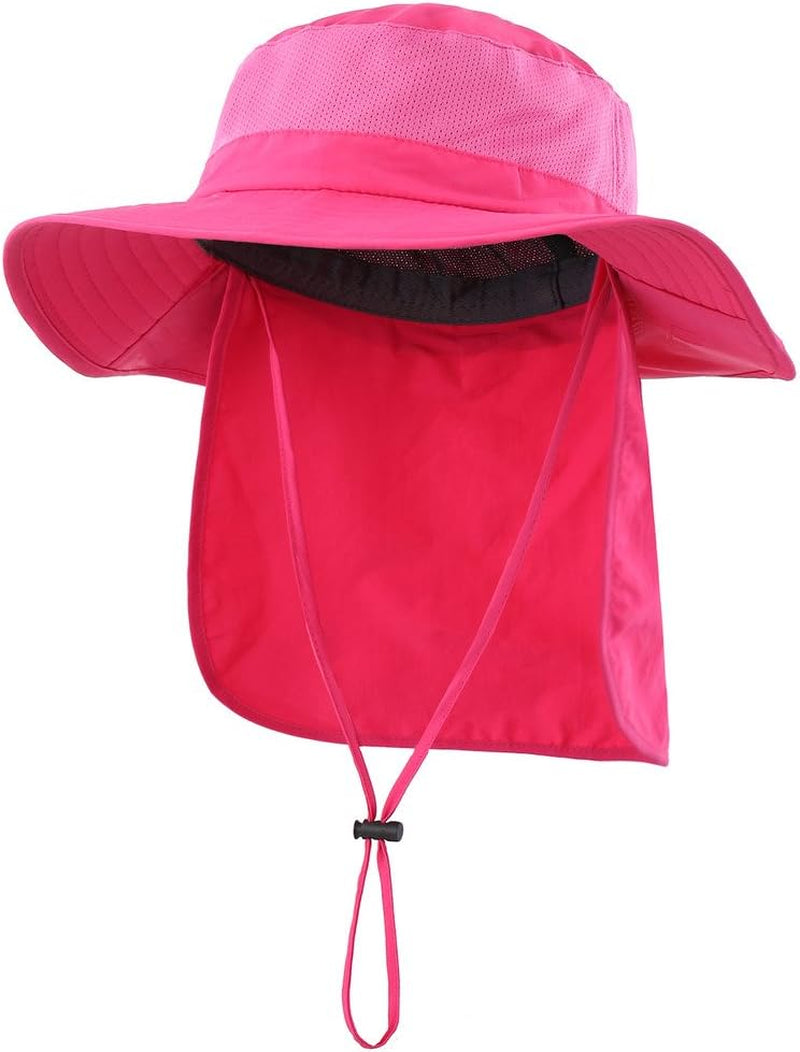 Outdoor UPF50+ Mesh Sun Hat Wide Brim Fishing Hat with Neck Flap Sun Hat for Men Women