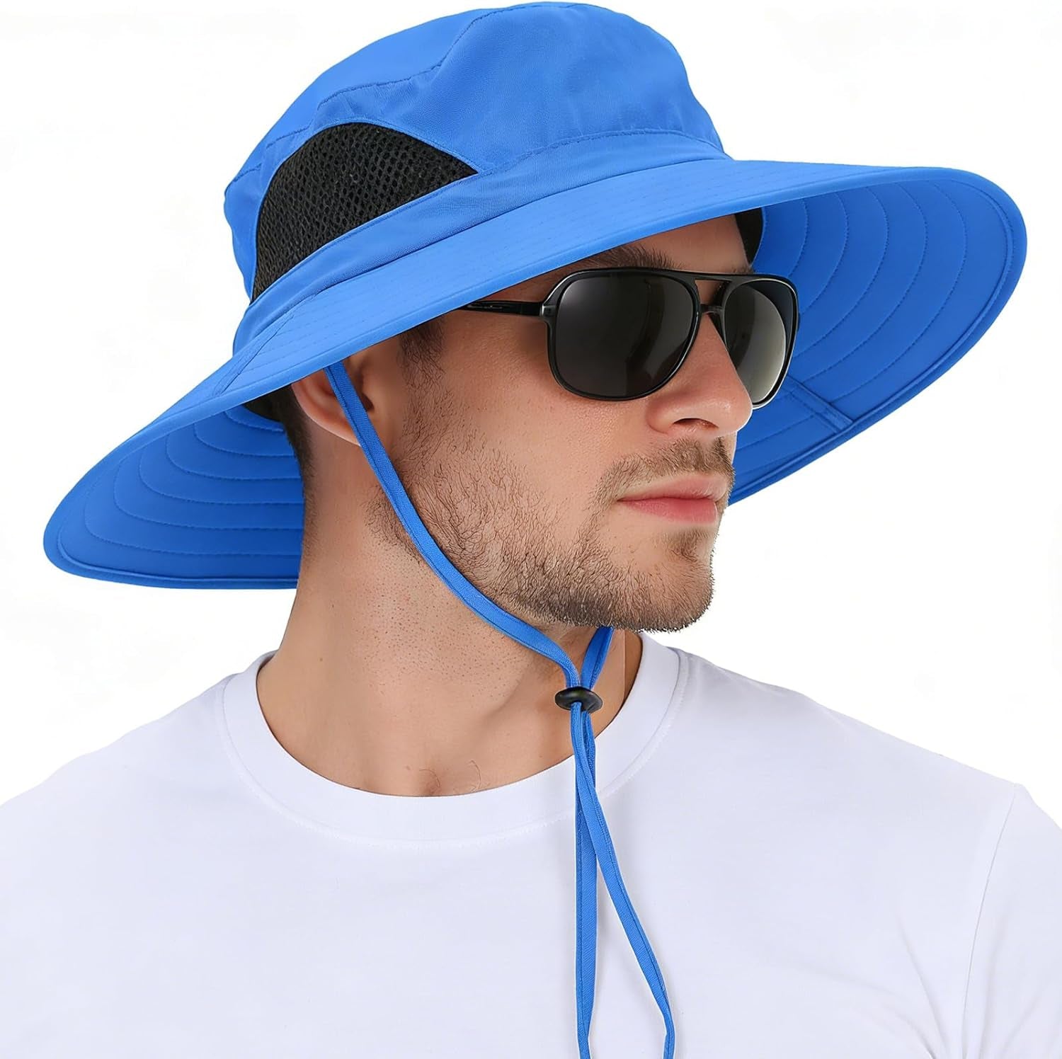 Wide Brim Sun Bucket Hat, Waterproof Boonie Hat for Men & Women | UPF 50+ UV Protection, Adjustable Fit, Chin Strap & Sweatband, Foldable Durable for Fishing Hiking Garden Beach