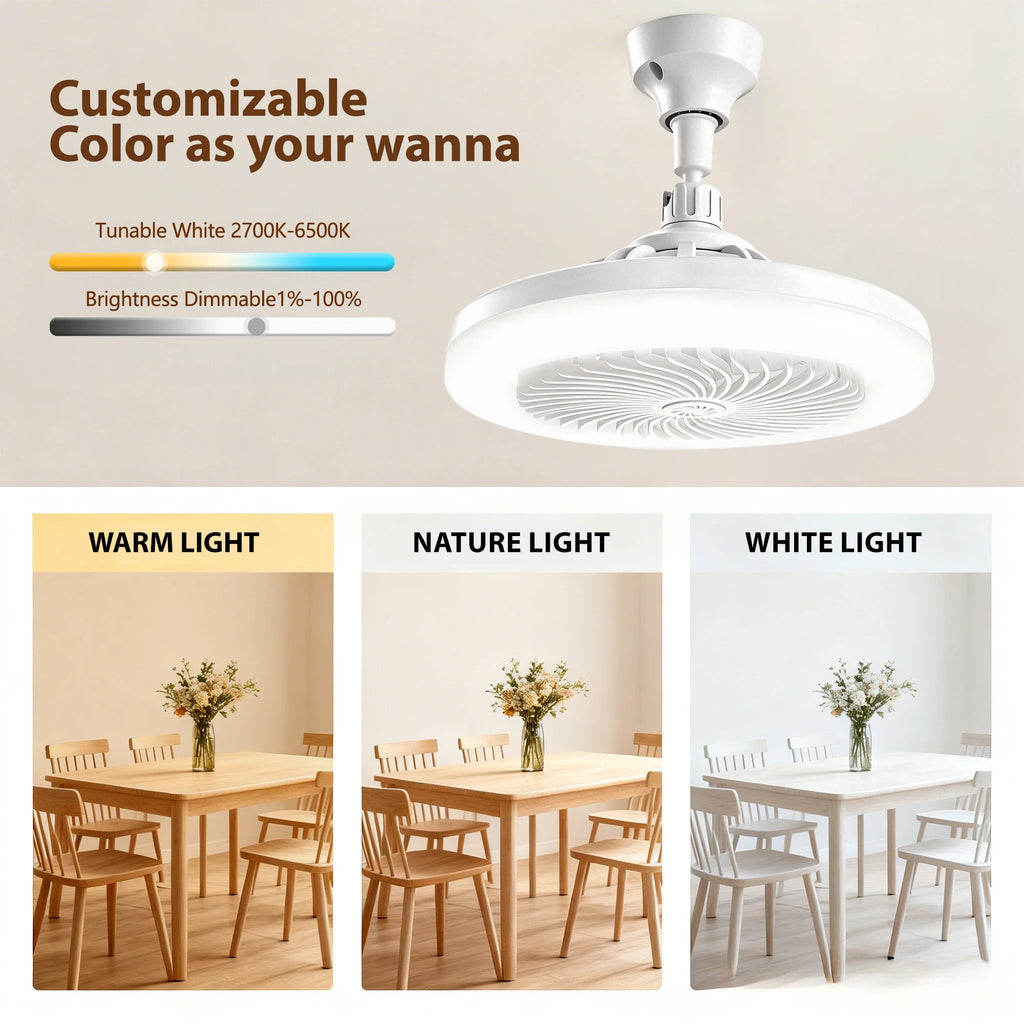 2-in-1 50W LED Ceiling Fan Light with Remote
