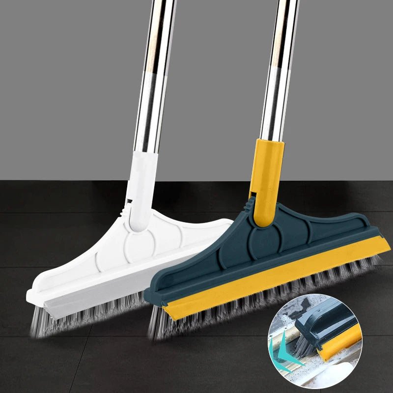 2-in-1 Rotating Floor Scrub Brush & Window Squeegee