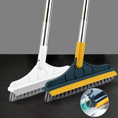 2-in-1 Rotating Floor Scrub Brush & Window Squeegee