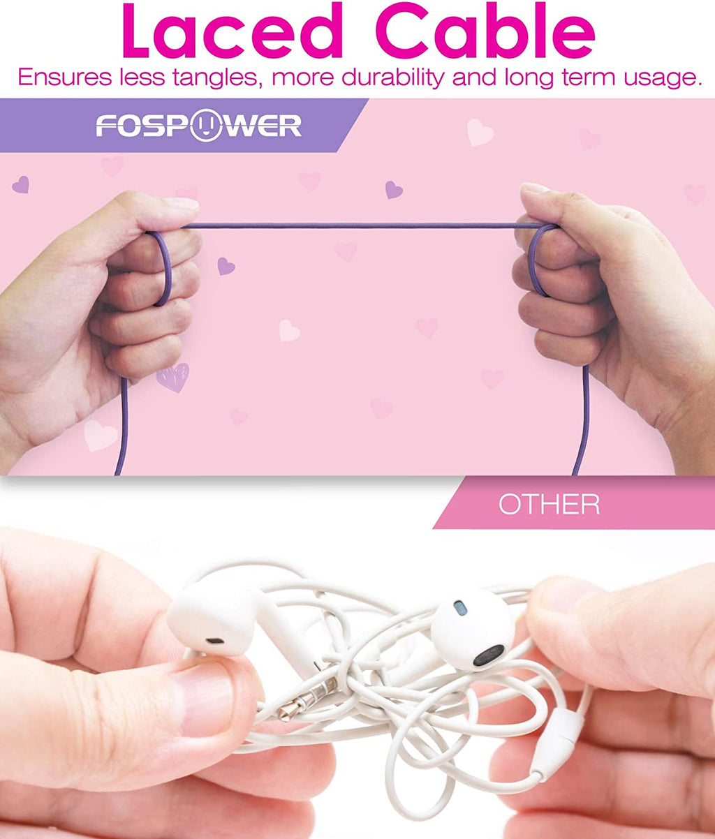 Kids Headphones with LED Cat Ears (85Db Safe Volume Limit), 3.5Mm Soft On-Ear Wired Headphones with Tangle-Free Laced Cables for Ipad/Tablet/School/Travel - Hot Pink/Purple