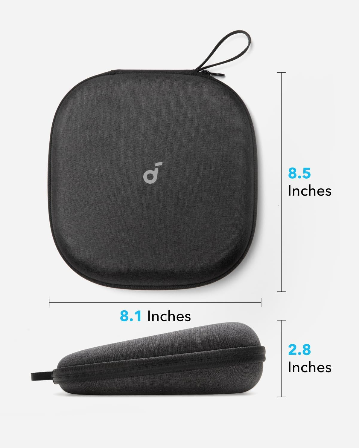 Soundcore by Anker, Headphones Case, Compatible with All Soundcore Over-Ear Headphones, Anti-Scratch, Water and Dust Resistant, Impact-Resistant, Pocket for Cables, Detachable Tray, Sturdy Strap