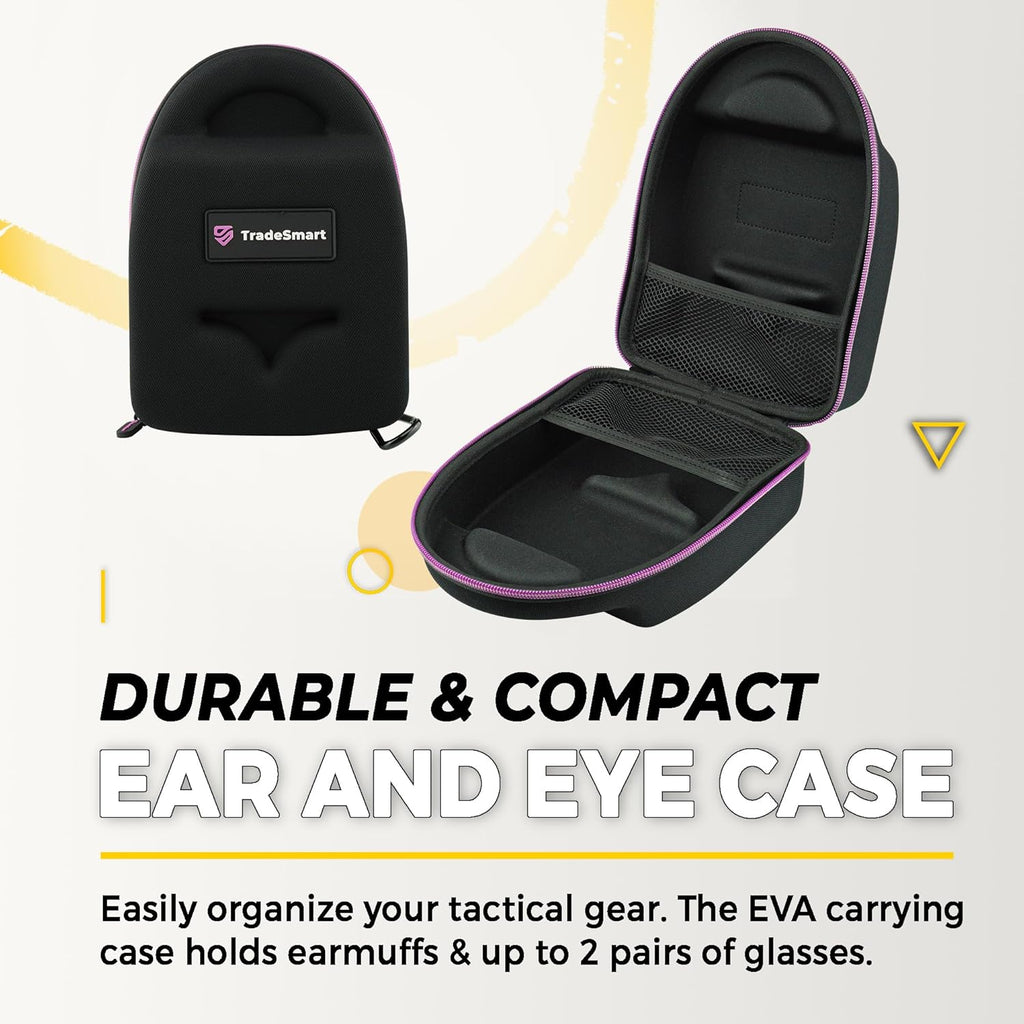 All-In-One Shooting Ear Protection - Comfort+ NRR 28 Earmuffs, Glasses & Earplugs + Carry Case