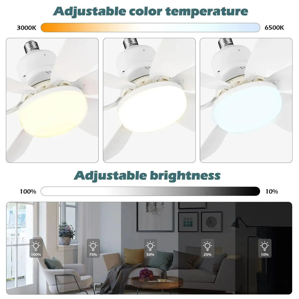30W E27 Ceiling Fan Light with Remote & LED Dimming