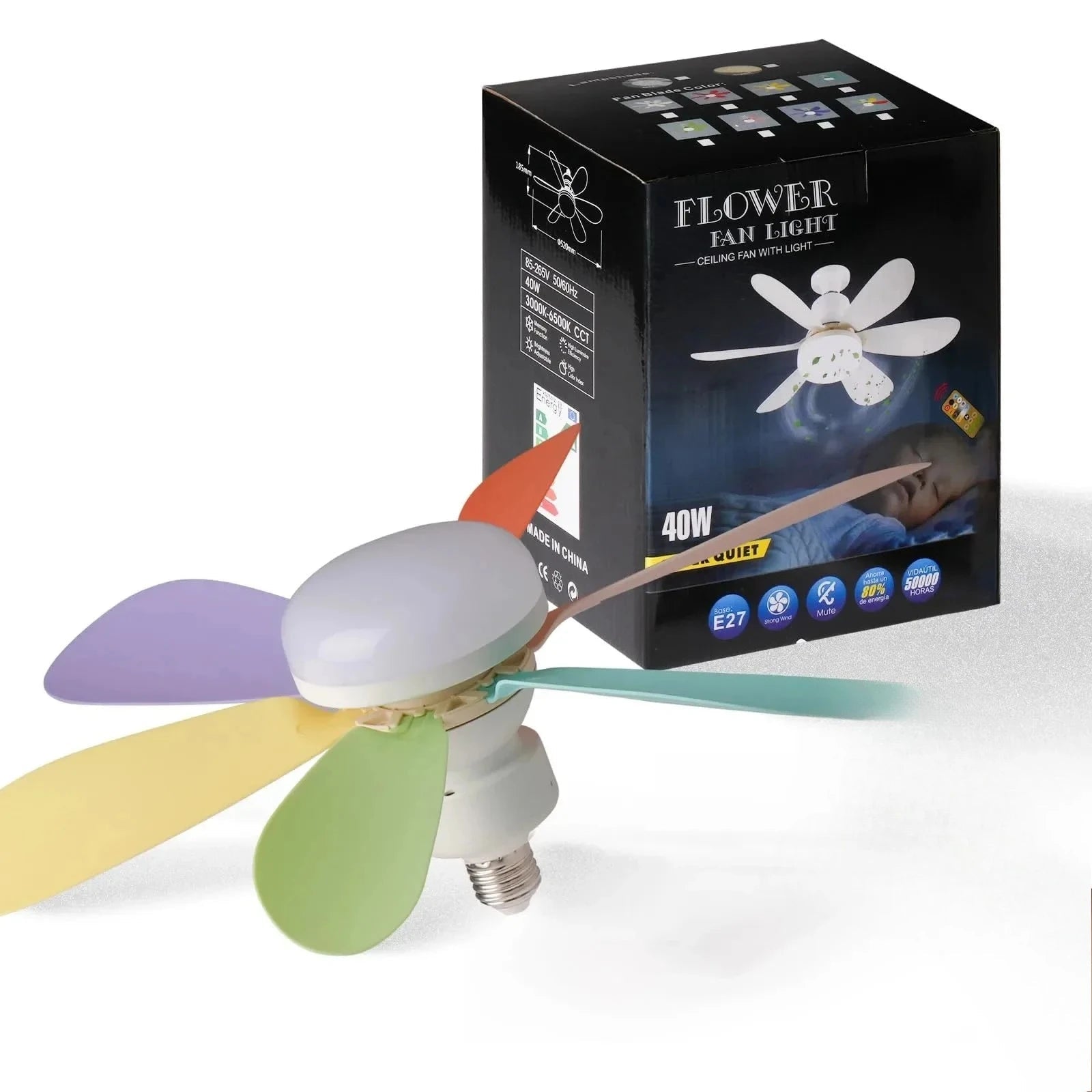 30W E27 Ceiling Fan Light with Remote & LED Dimming