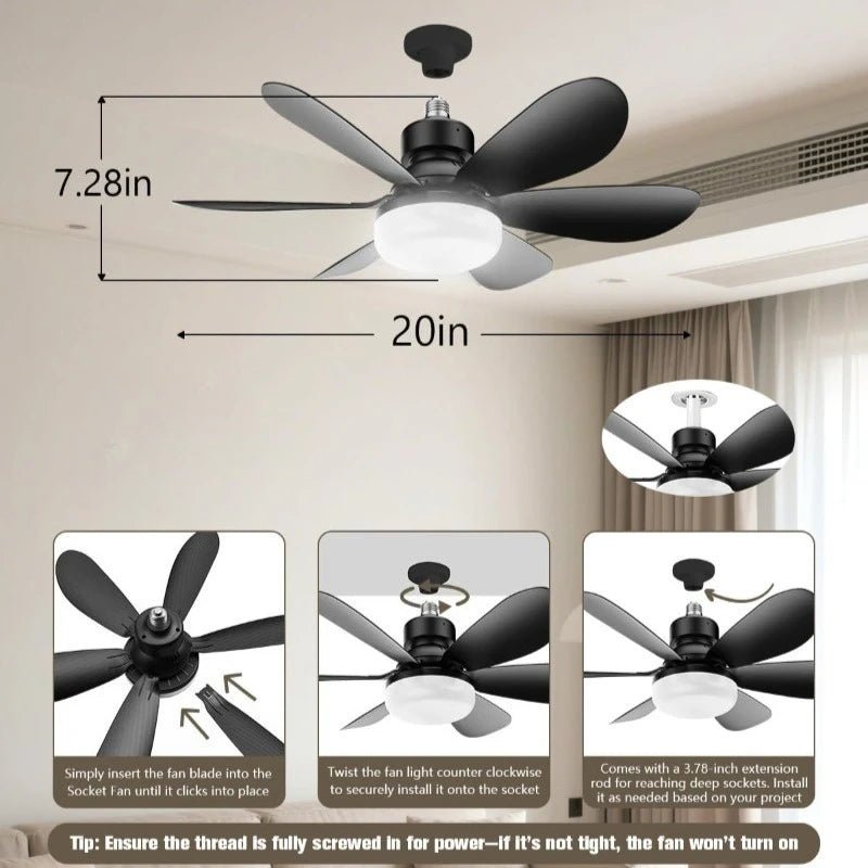 30W E27 Ceiling Fan Light with Remote & LED Dimming