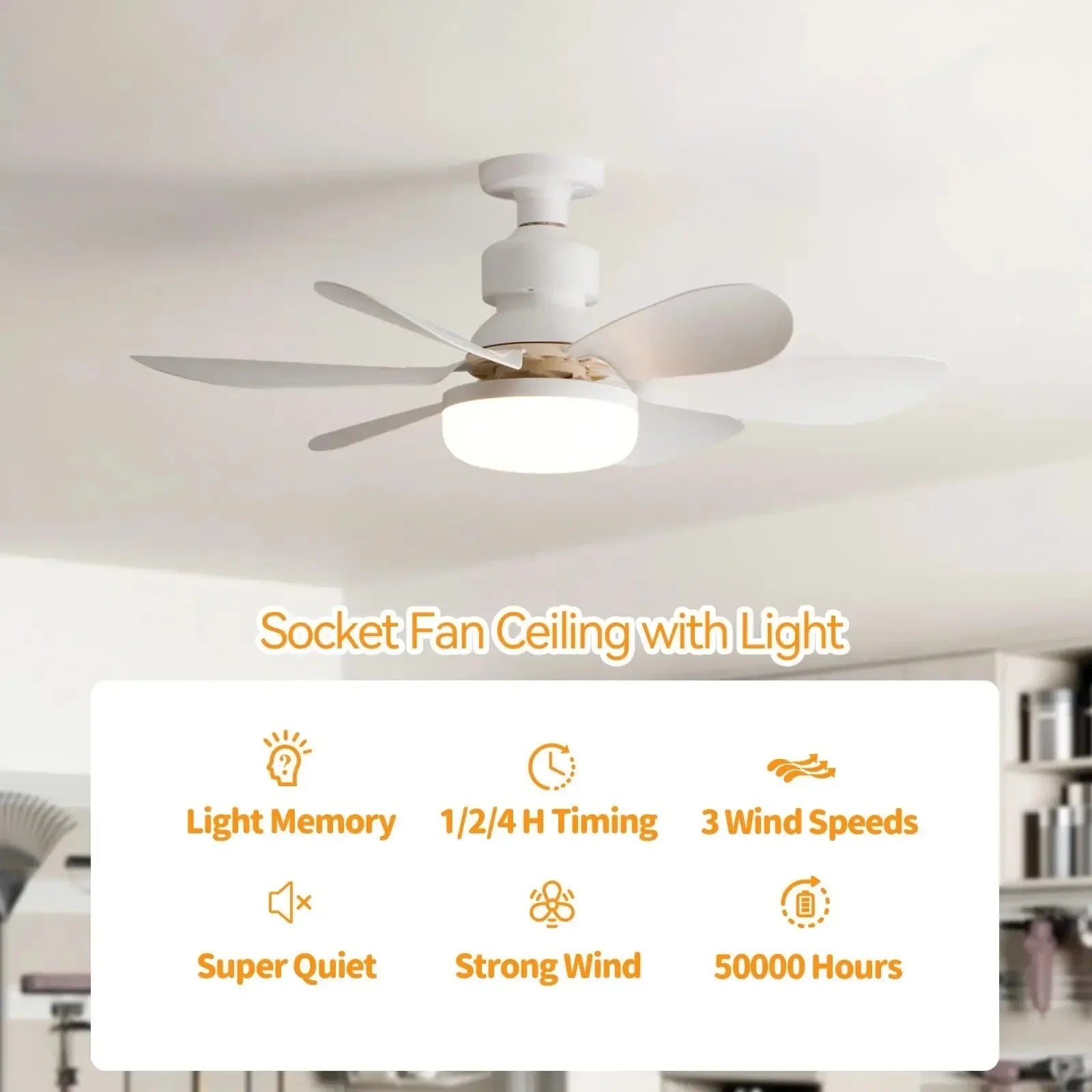 30W E27 Ceiling Fan Light with Remote & LED Dimming