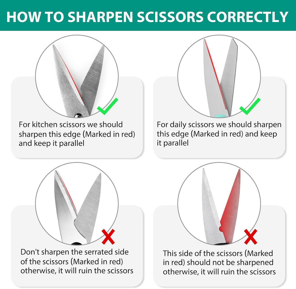 5-In-1 Knife Sharpener 4 Stage with Cut-Resistant Glove, Quickly Sharpens & Restores Dull Blades, Easy & Safe for Home Kitchen Use, Fits Most Knives and Scissors, Black+Silver