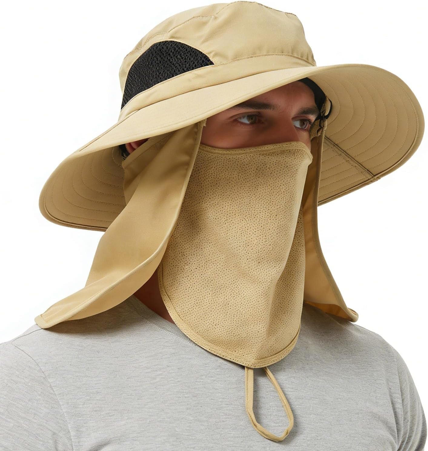 Wide Brim Sun Bucket Hat, Waterproof Boonie Hat for Men & Women | UPF 50+ UV Protection, Adjustable Fit, Chin Strap & Sweatband, Foldable Durable for Fishing Hiking Garden Beach