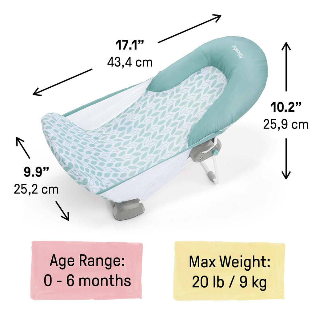 Foldaway 2-Position Bather, 2-Position Bath Support for Sink or Bathtub, for Ages 0-6 Months, up to 20 Pounds