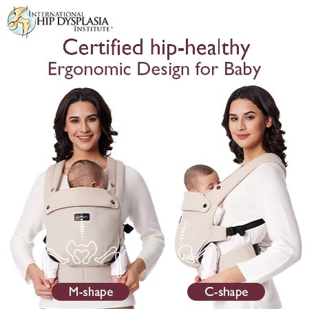 Baby Carrier - Ergonomic, Cozy and Lightweight Carrier for 7-45Lbs, Effortless to Put On, Ideal for Hands-Free Parenting, Enhanced Lumbar Support, Purehug for Infant to Toddler, Khaki