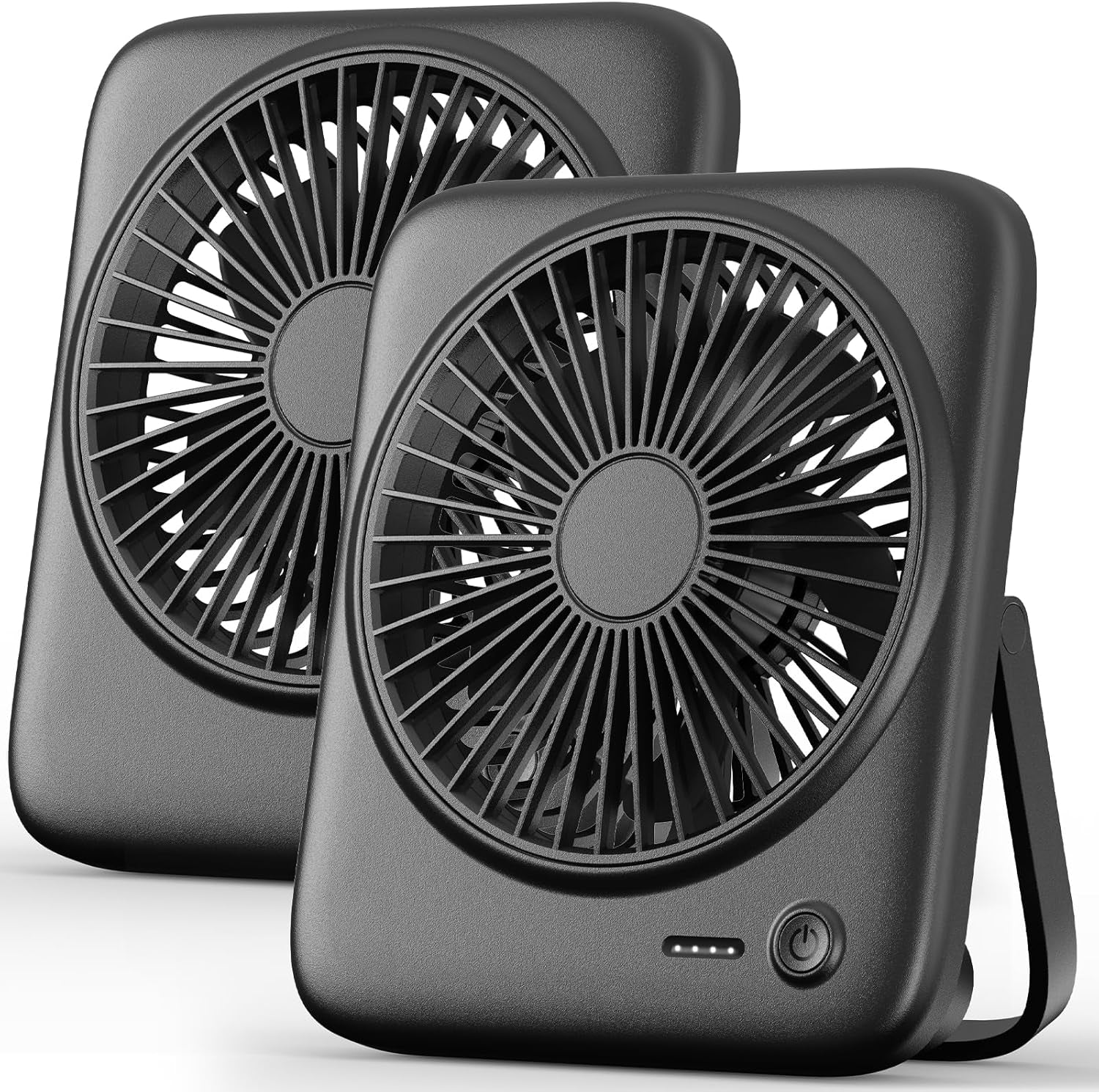 Personal Portable Desk Fan, 4000Mah Small Rechargeable Portable Fan Battery Operated & USB Powered for Travel Sleeping Bedroom Office Home Table, Cordless, Quiet, 4-Speed, 6.5 Inch (Black)