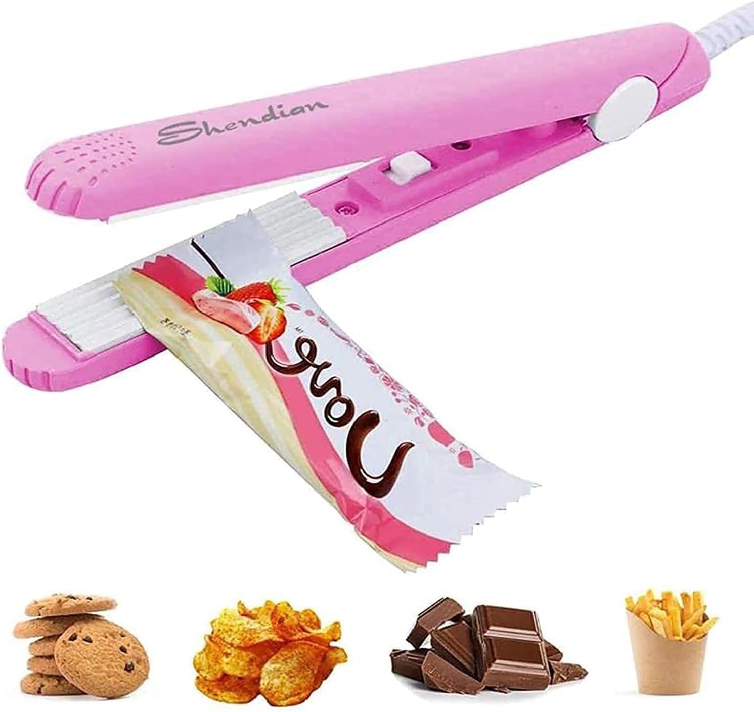 Mini Chip Sealer, Portable Heat Bag Sealer for Food Storage | Portable Heat Sealer for Snack, Foil and Plastic Bags. Keeps Food Fresh with Quick Sealing for Kitchen Storage.