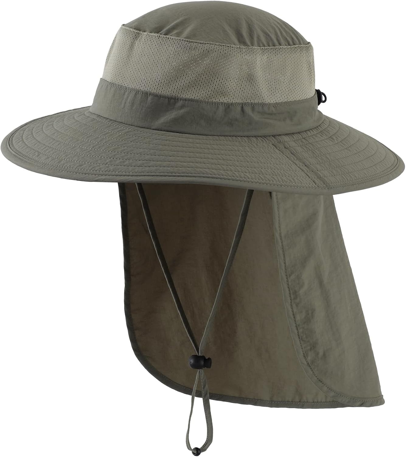 Outdoor UPF50+ Mesh Sun Hat Wide Brim Fishing Hat with Neck Flap Sun Hat for Men Women