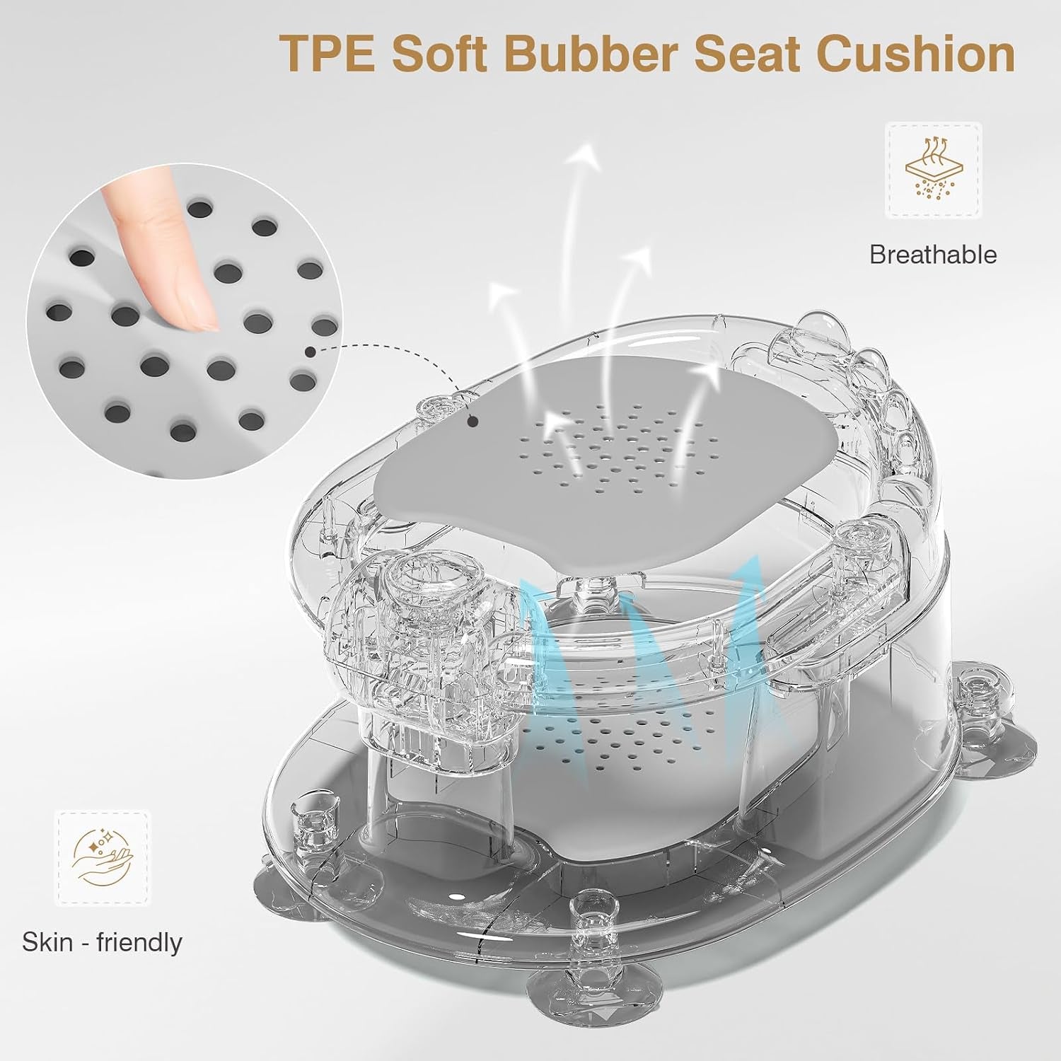 Baby Bath Seat for Babies 5 Months & up - Non-Slip Bath Seat for Sitting Up, Soft Cushion & Compact Design, Toddler Bathtub Seat