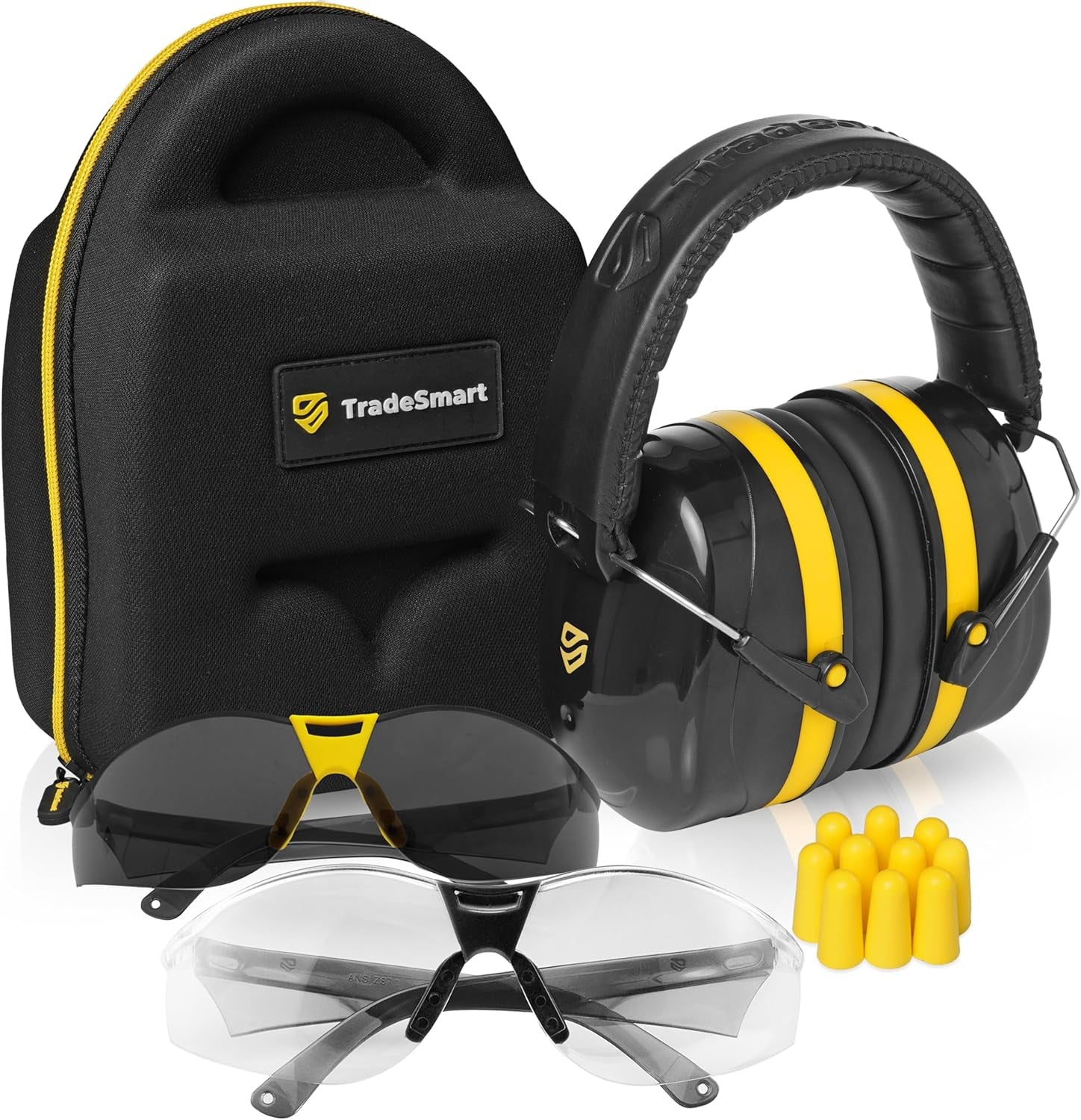 All-In-One Shooting Ear Protection - Comfort+ NRR 28 Earmuffs, Glasses & Earplugs + Carry Case