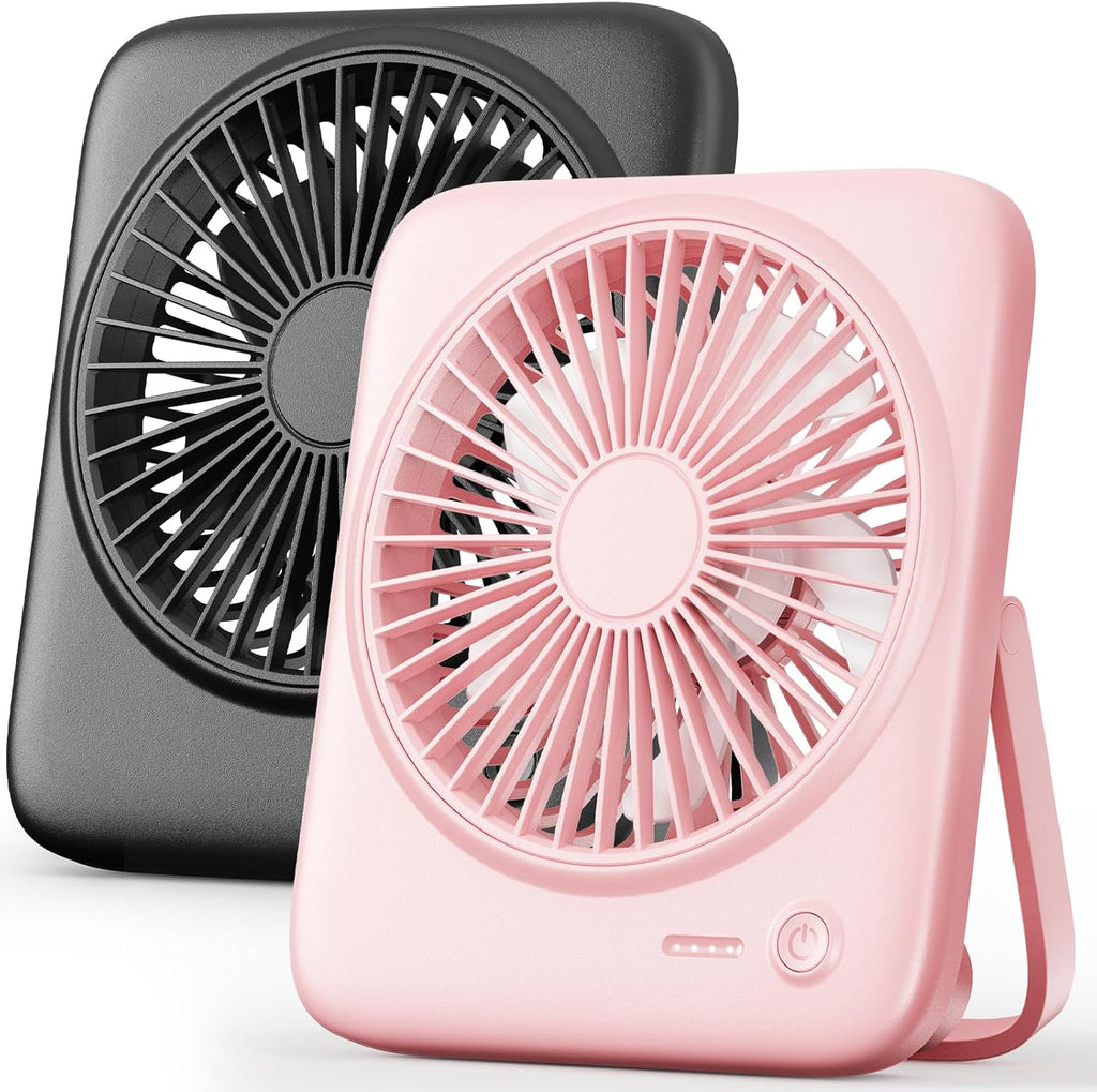 Personal Portable Desk Fan, 4000Mah Small Rechargeable Portable Fan Battery Operated & USB Powered for Travel Sleeping Bedroom Office Home Table, Cordless, Quiet, 4-Speed, 6.5 Inch (Black)