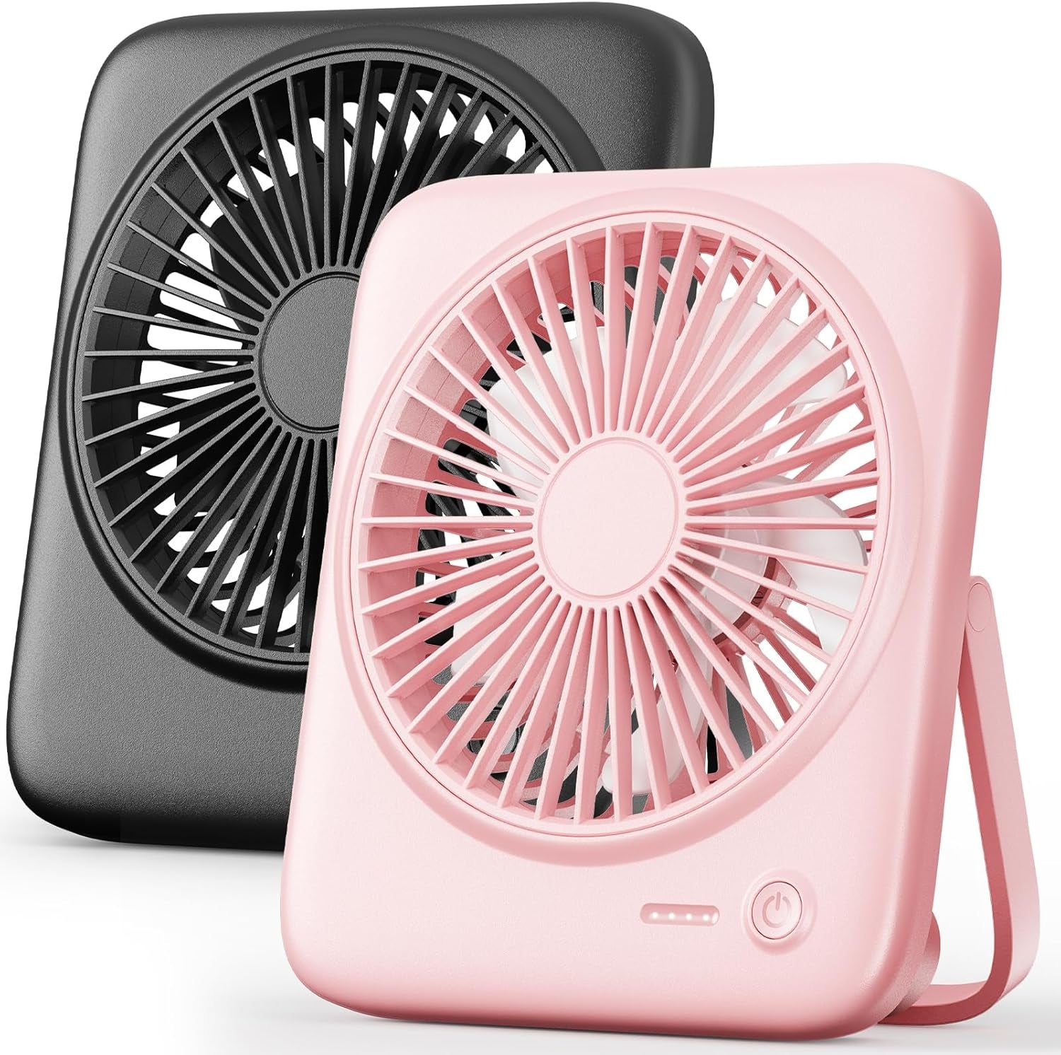 Personal Portable Desk Fan, 4000Mah Small Rechargeable Portable Fan Battery Operated & USB Powered for Travel Sleeping Bedroom Office Home Table, Cordless, Quiet, 4-Speed, 6.5 Inch (Black)