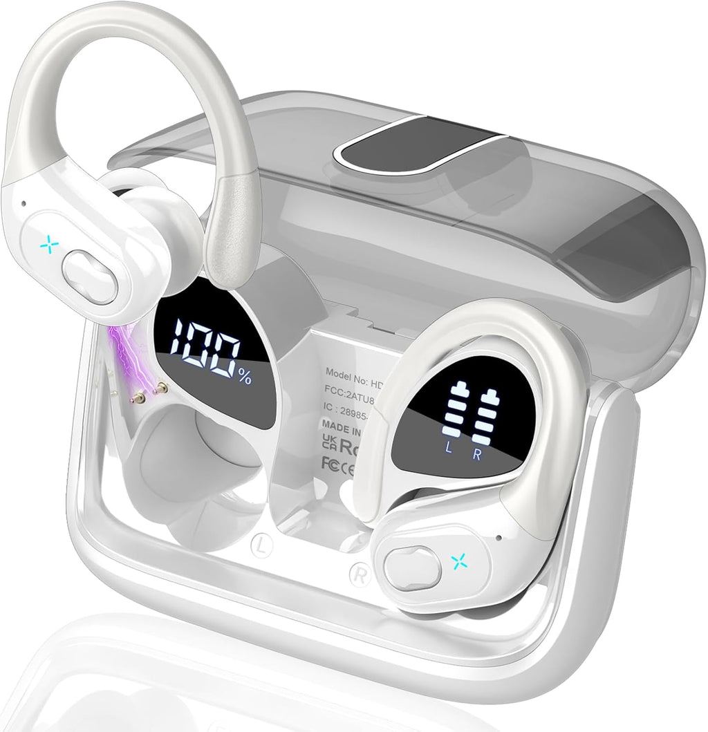 Wireless Earbuds 75Hrs Bluetooth 5.4 Headphone Sport, 2026 Bluetooth Earbuds Stereo Deep Bass over Ear Bud with Earhooks, ENC Noise Cancelling Mic, IPX7 Waterproof Earphone for Gym/Running/Workout