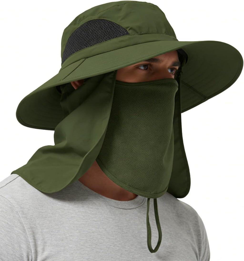 Wide Brim Sun Bucket Hat, Waterproof Boonie Hat for Men & Women | UPF 50+ UV Protection, Adjustable Fit, Chin Strap & Sweatband, Foldable Durable for Fishing Hiking Garden Beach