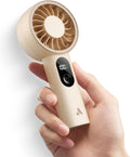 Mighty Portable Fan, Powerful Handheld Fan, USB Rechargeable [10H Max Cooling Time], Mini Personal Battery Powered, Pocket for Travel, Summer, Gifts for Women, Girls -Beige