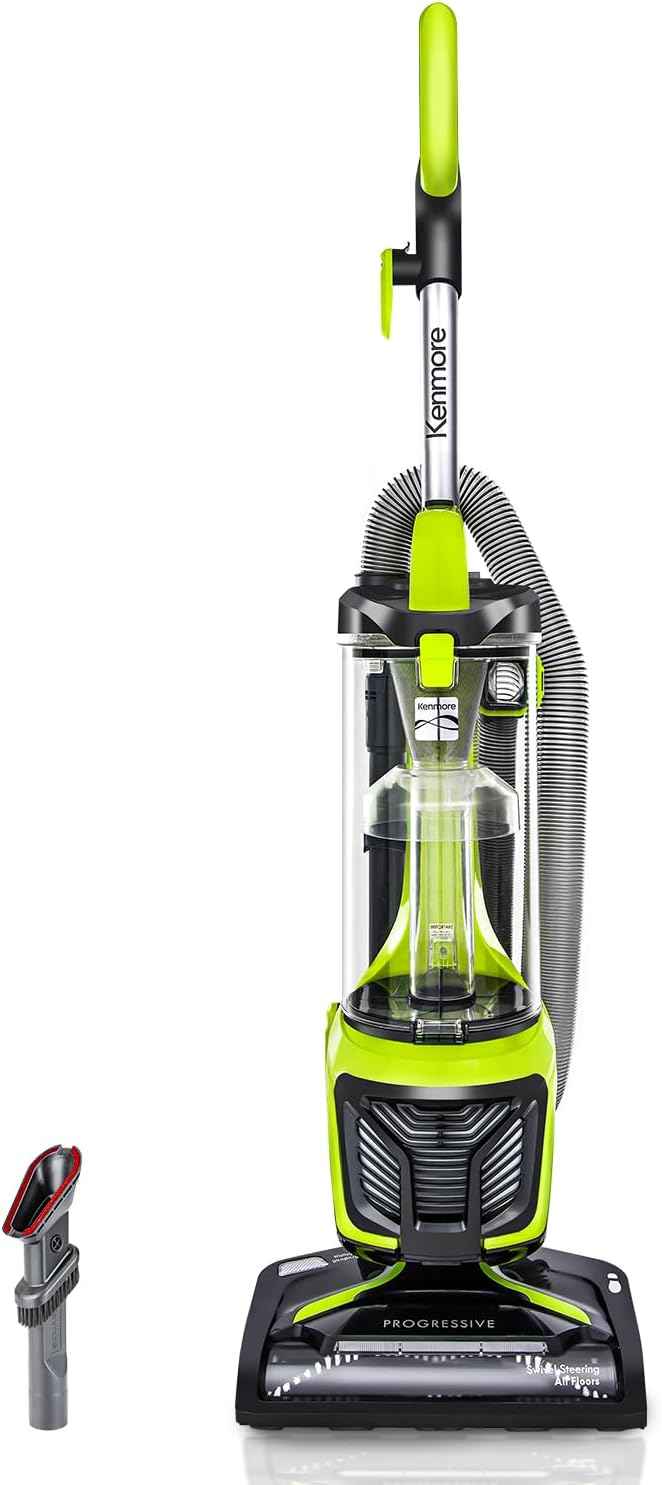 DU2015 Bagless Upright Vacuum Lightweight Carpet Cleaner with 10’Hose, HEPA Filter, 4 Cleaning Tools for Pet Hair, Hardwood Floor, Red