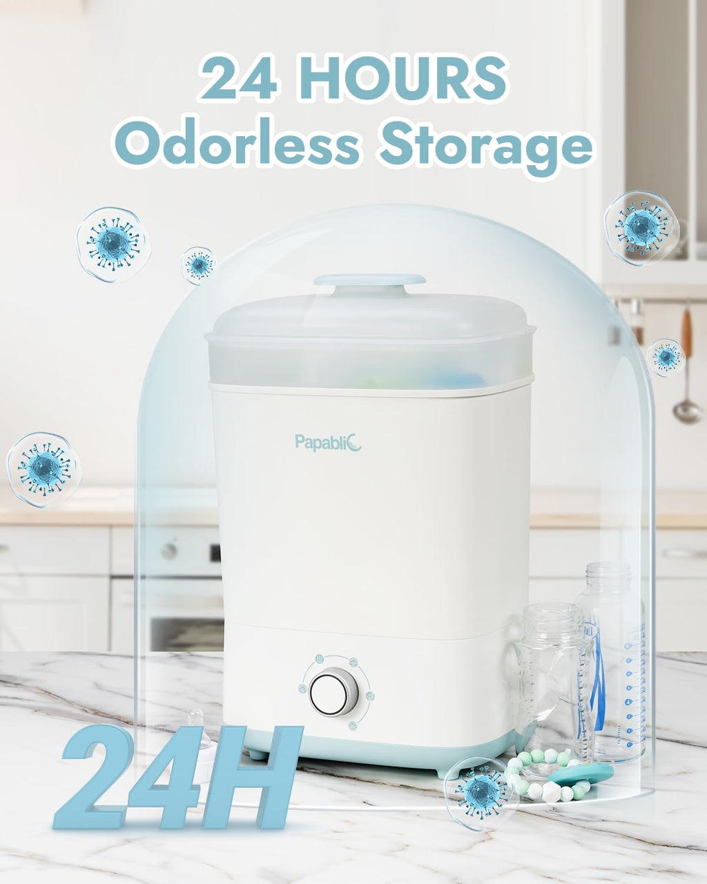 Baby Bottle Sterilizer and Dryer Pro, Esterilizador De Biberones, Electric Steam Sterilizer for Baby Bottles, Pacifiers, and Pump Parts, Large Capacity 10 Bottles