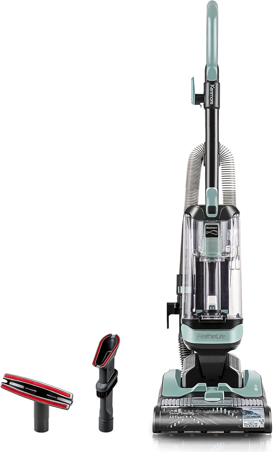 DU2015 Bagless Upright Vacuum Lightweight Carpet Cleaner with 10’Hose, HEPA Filter, 4 Cleaning Tools for Pet Hair, Hardwood Floor, Red