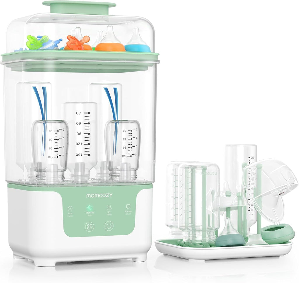 Bottle Sterilizer and Dryer, Modular Nesting Space Saving Design, 6 Bottles Capacity, 4 in 1 Compact Sterilizer for Baby Bottles, Breast Pump Parts & Newborn Essentials, Drying Rack Included