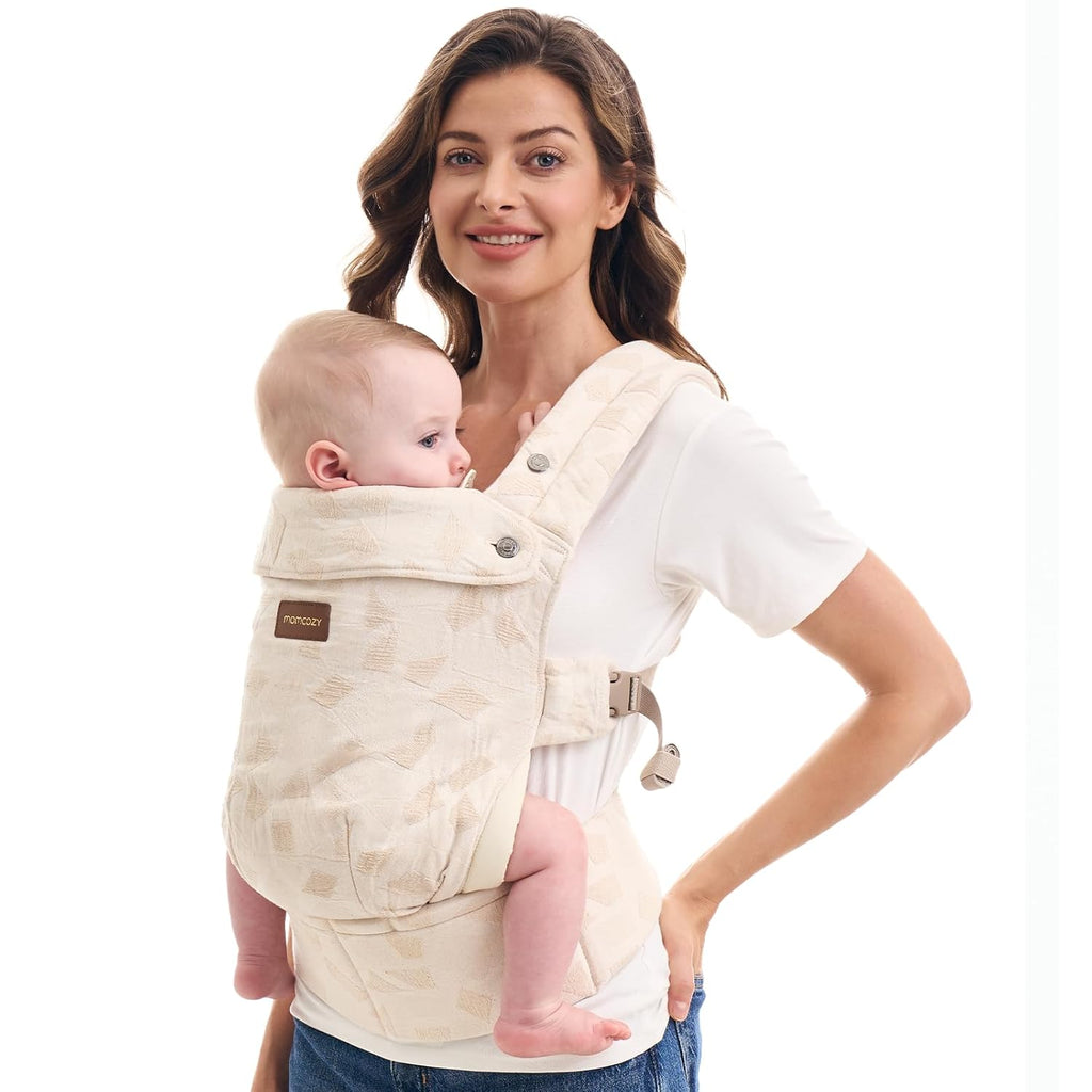 Baby Carrier - Ergonomic, Cozy and Lightweight Carrier for 7-45Lbs, Effortless to Put On, Ideal for Hands-Free Parenting, Enhanced Lumbar Support, Purehug for Infant to Toddler, Khaki