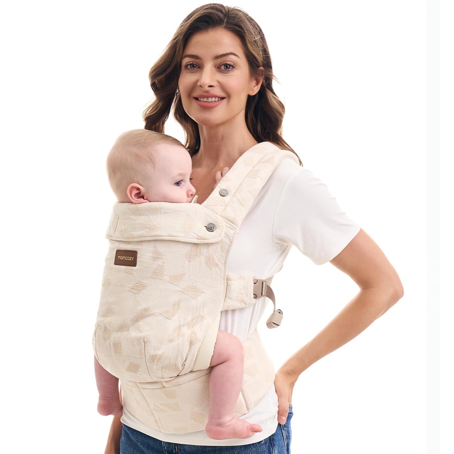 Baby Carrier - Ergonomic, Cozy and Lightweight Carrier for 7-45Lbs, Effortless to Put On, Ideal for Hands-Free Parenting, Enhanced Lumbar Support, Purehug for Infant to Toddler, Khaki