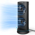 Dr. Prepare Tower Fan Oscillating Fan, Portable Desk Fan with 3-Speed Options, Dual Air Circulation, 110° Oscillation, 3 Timers, Personal Quiet Table Fan for Home Office Desktop Bedroom, 13 Inch