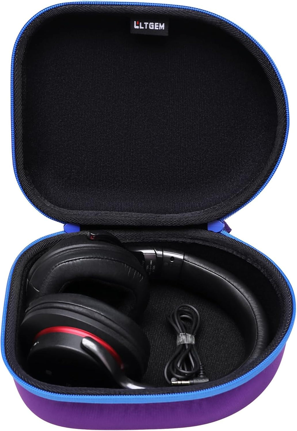 Headphone Headset Case Compatible with Audio-Technica Ath-M20X/Jbl/Raycon/Soundcore Anker/Sony/Beats/Jlab/Tozo/Logitech/Beribes/Kvidio Headphones, Large Headphone Case Hard Shell(Black+Grey)