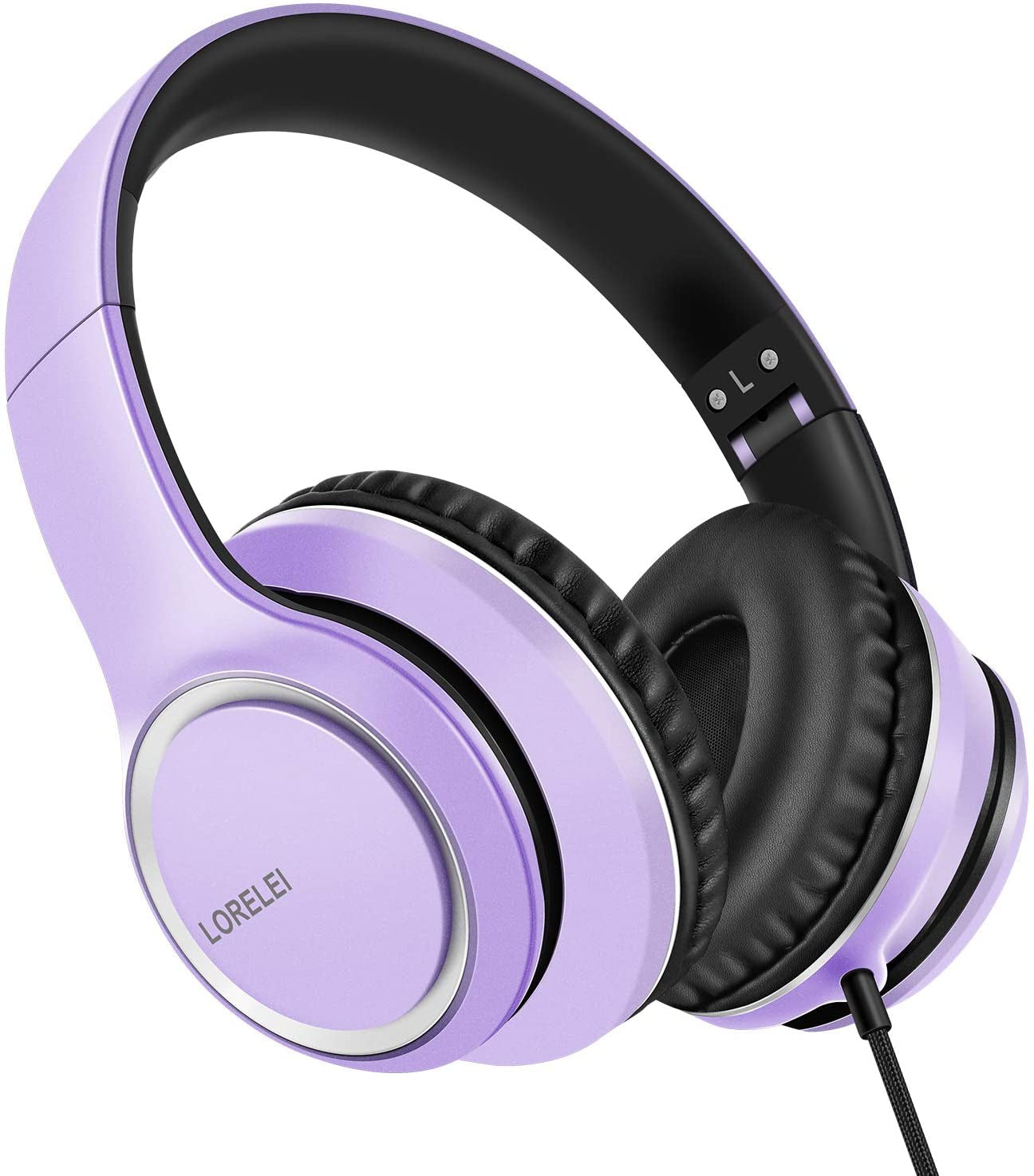 X8 Over-Ear Wired Headphones with Microphone with 1.45M-Tangle-Free Nylon Line&3.5Mm Plug,Lightweight Foldable & Portable Headphones for Smartphone,Tablet,Computer,Mp3/4(Space Black)