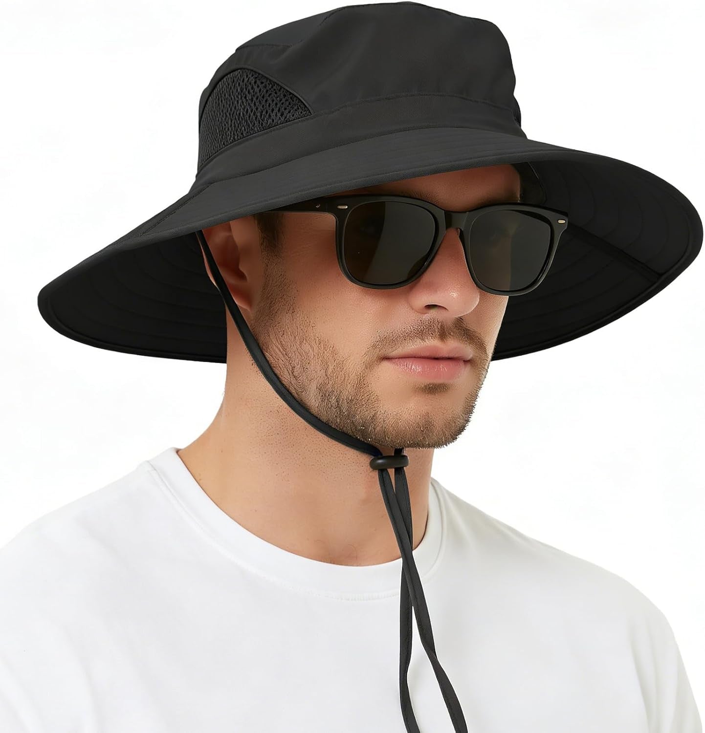 Wide Brim Sun Bucket Hat, Waterproof Boonie Hat for Men & Women | UPF 50+ UV Protection, Adjustable Fit, Chin Strap & Sweatband, Foldable Durable for Fishing Hiking Garden Beach