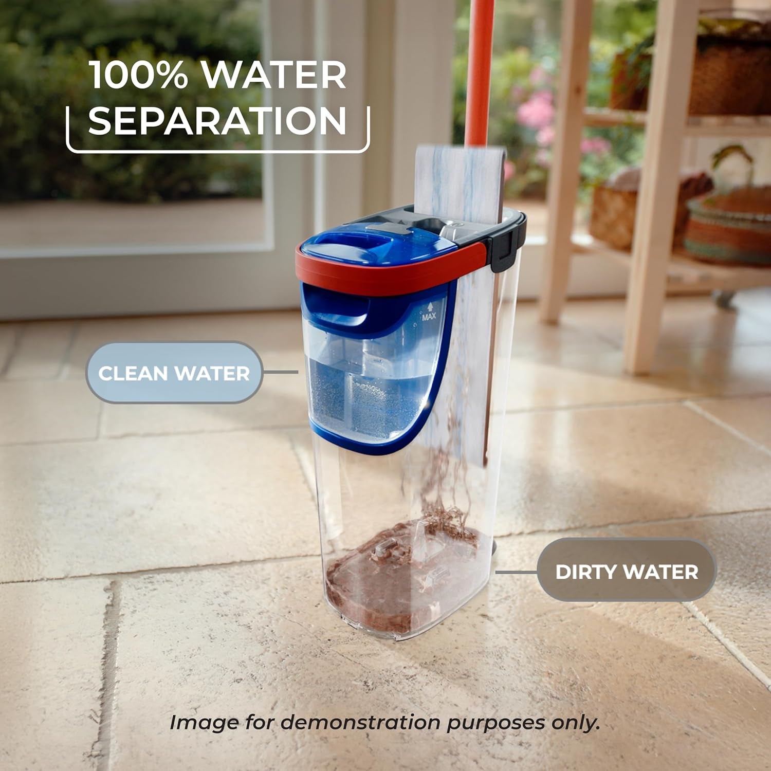 O-Cedar H2Pro Flat Mop System | Quick Everyday Cleaning | Dual-Tank Fresh Water System | Machine Washable Reusable Microfiber Mop Pad | Safe on Hardwood, Tile & Vinyl Floors