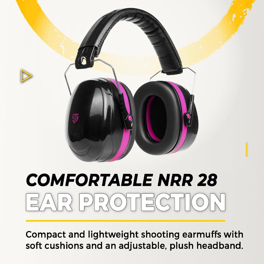 All-In-One Shooting Ear Protection - Comfort+ NRR 28 Earmuffs, Glasses & Earplugs + Carry Case