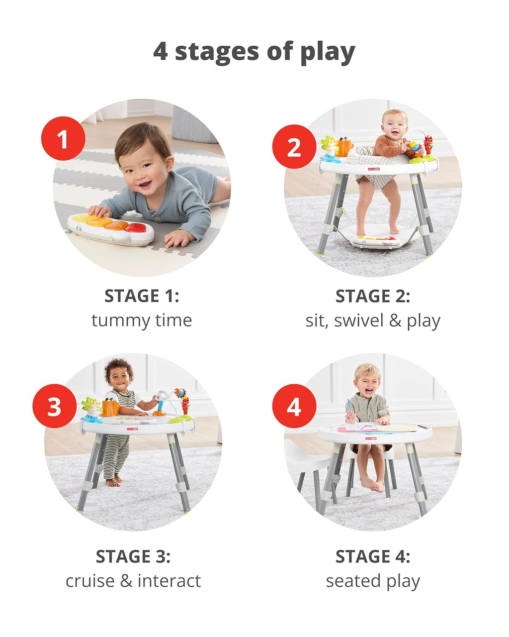 Skip Hop Baby Activity Center: Interactive Play Center with 3-Stage Grow-With-Me Functionality, 4Mo+, Explore & More