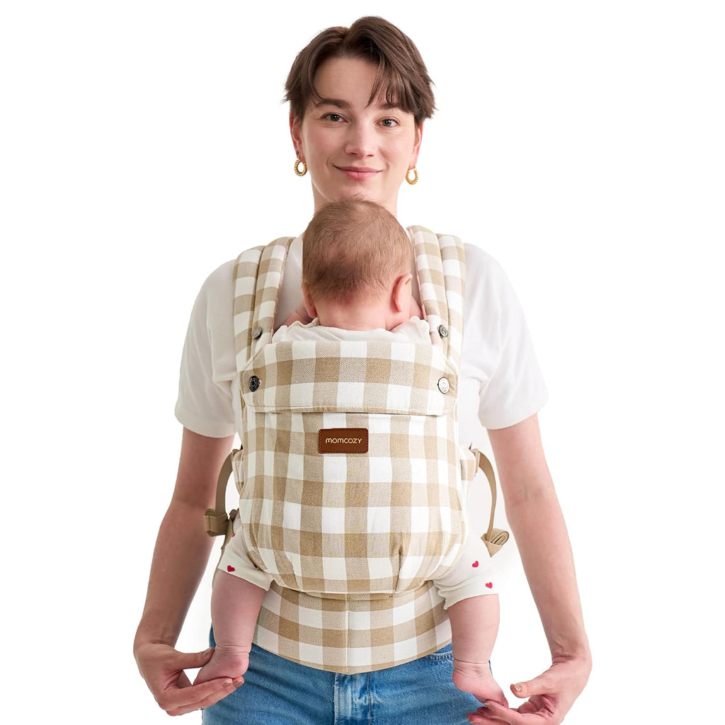Baby Carrier - Ergonomic, Cozy and Lightweight Carrier for 7-45Lbs, Effortless to Put On, Ideal for Hands-Free Parenting, Enhanced Lumbar Support, Purehug for Infant to Toddler, Khaki